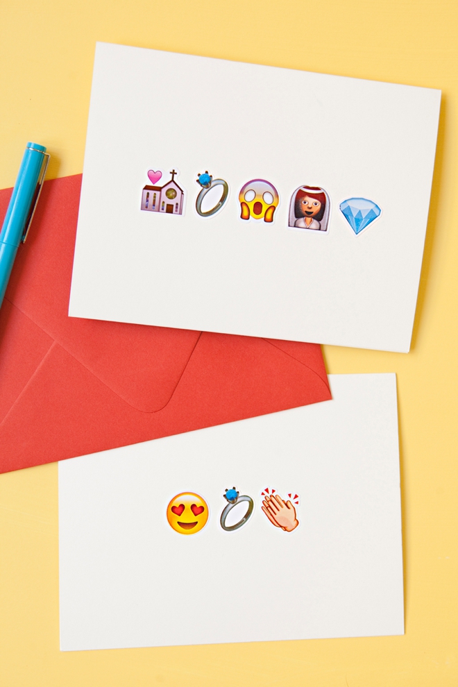 DIY awesome Emoji wedding greeting cards!