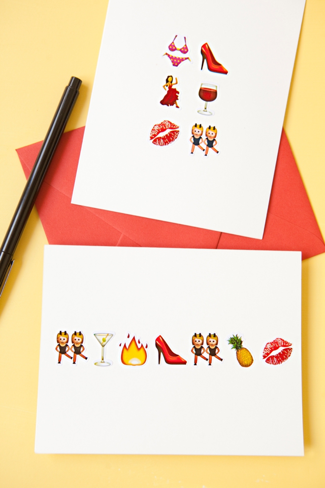 DIY awesome Emoji bachelorette party greeting card!