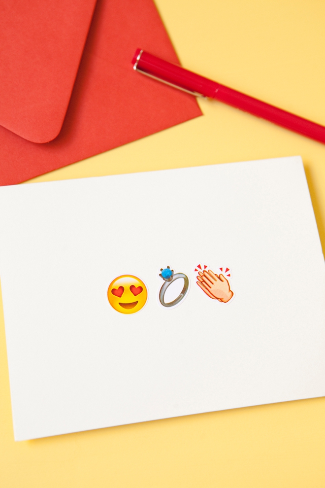 DIY awesome Emoji engagement greeting card!