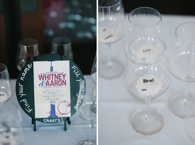 Wine glass seating cards