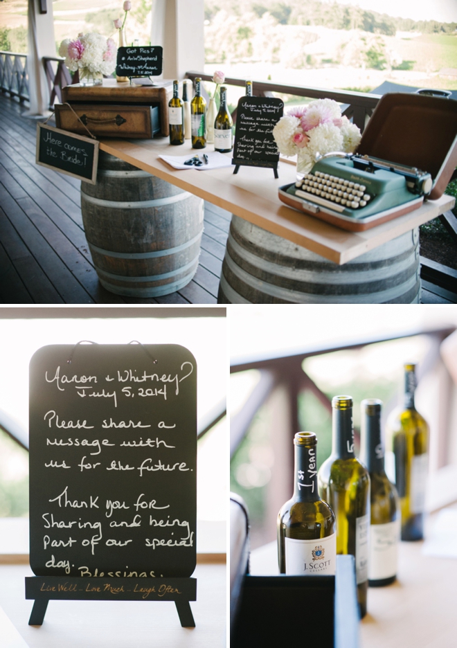 Wine bottle time capsule guest book