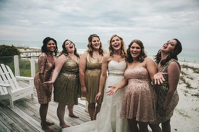 Gorgeous DIY beach wedding with sequin details