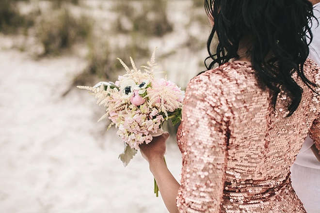 Gorgeous DIY beach wedding with sequin details