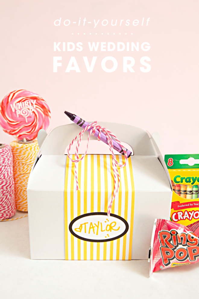 DIY Kids Wedding Favor Box with free coloring sheets