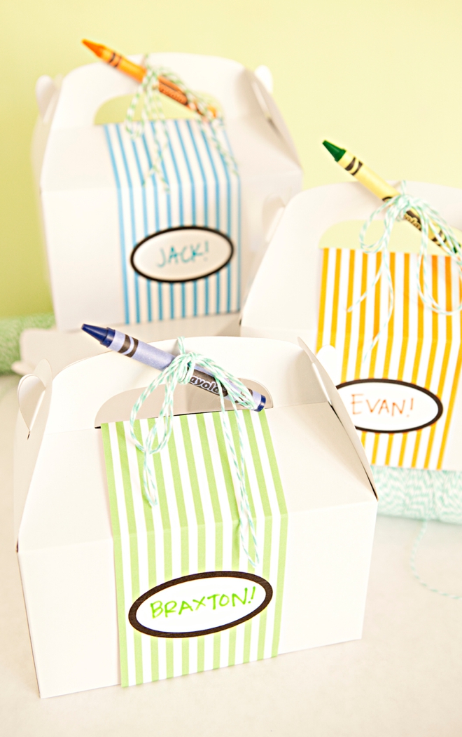 DIY Kids Wedding Favor Box with free coloring sheets