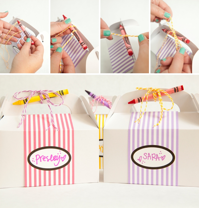 DIY Kids Wedding Favor Box with free coloring sheets