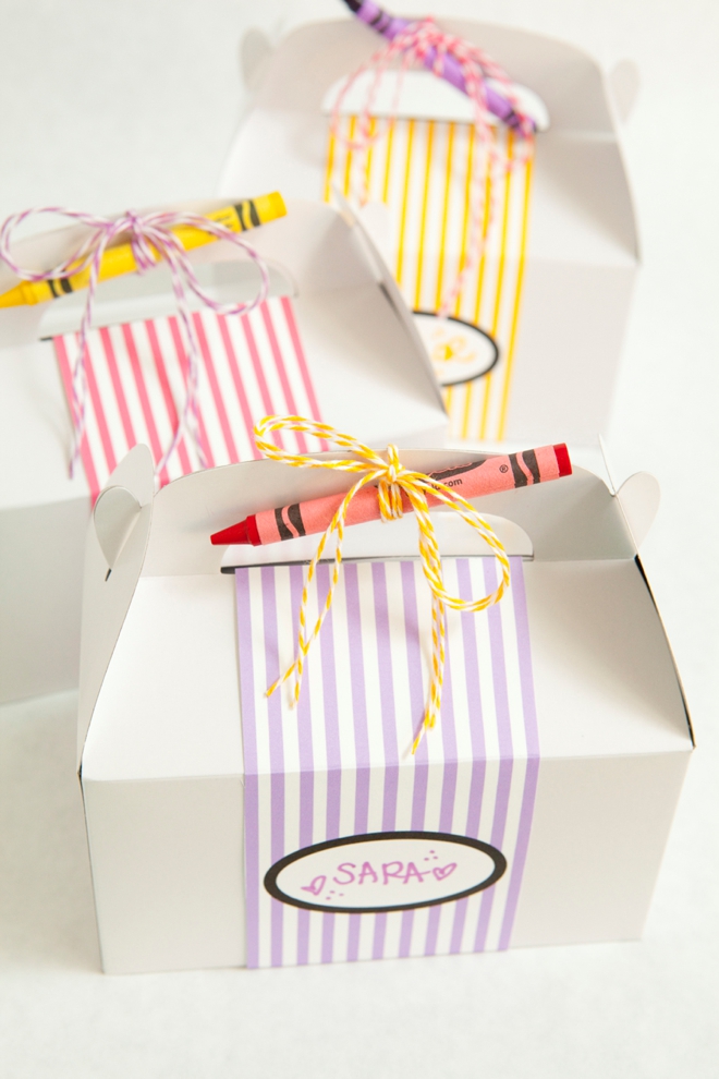 DIY Kids Wedding Favor Box with free coloring sheets