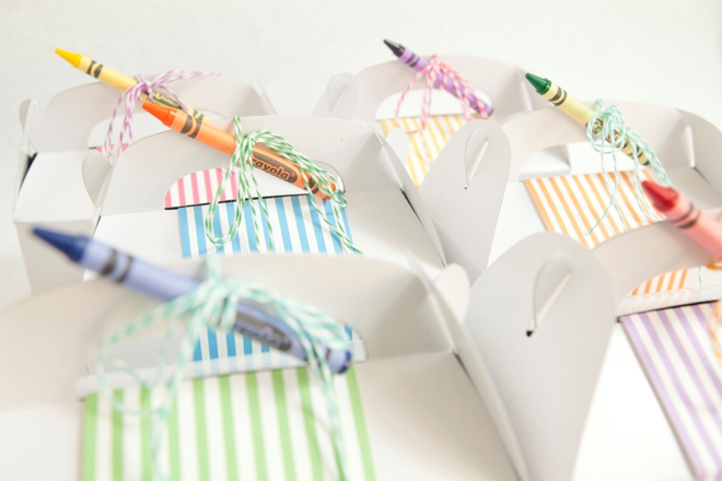 DIY Kids Wedding Favor Box with free coloring sheets