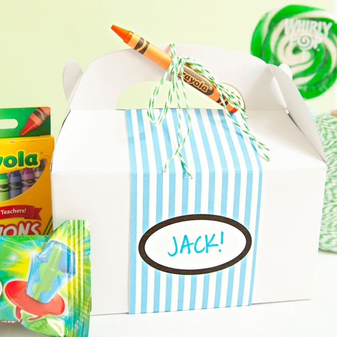 DIY Kids Wedding Favor Box with free coloring sheets