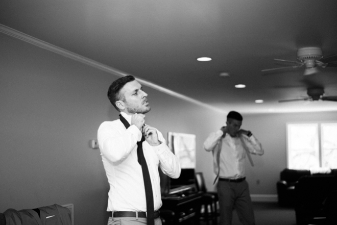 Groom getting ready