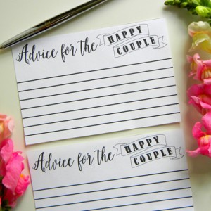FREE wedding advice card printable from JustForKeeps!