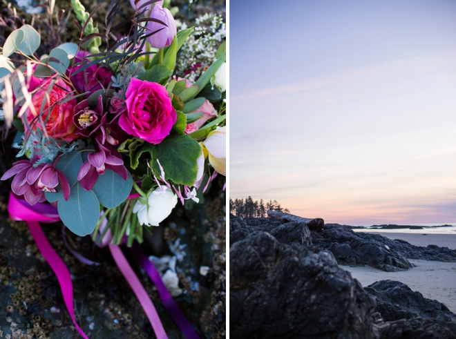 Neon Pink and Gold beach wedding inspiration