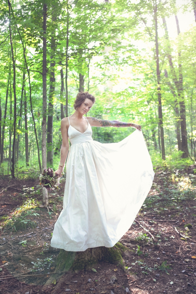 Gorgeous bride in a J.Crew dress