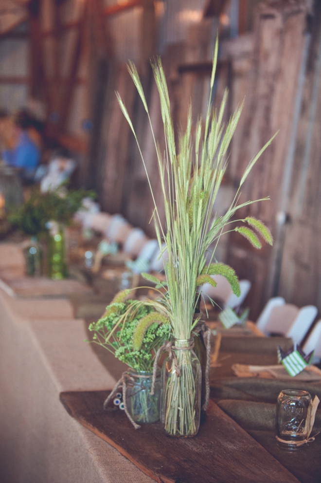 Rustic brown and green, cabin wedding