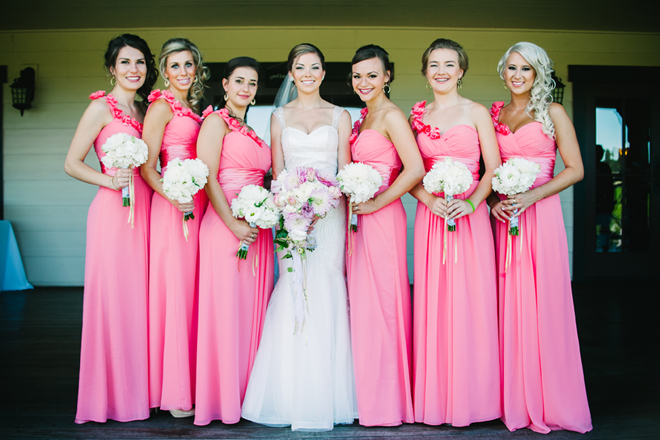 Beautiful pink bridesmaids