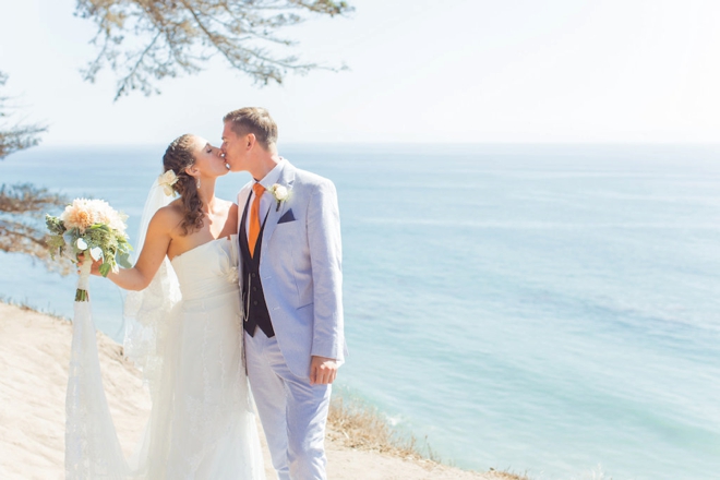 Bright orange and turquoise boho-beach wedding!