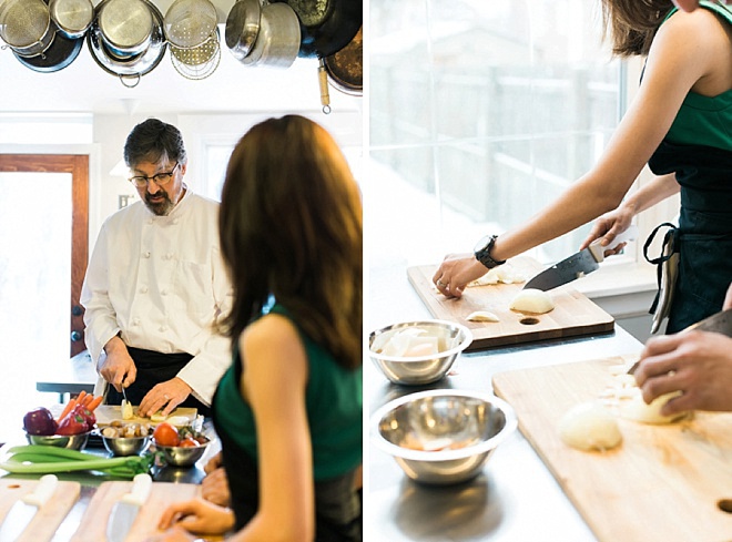 Adorable engagement shoot during a private cooking class!