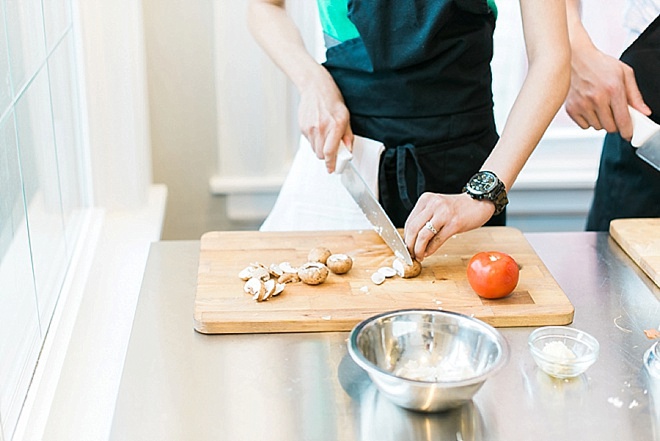 Adorable engagement shoot during a private cooking class!