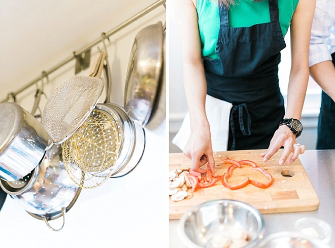 Adorable engagement shoot during a private cooking class!