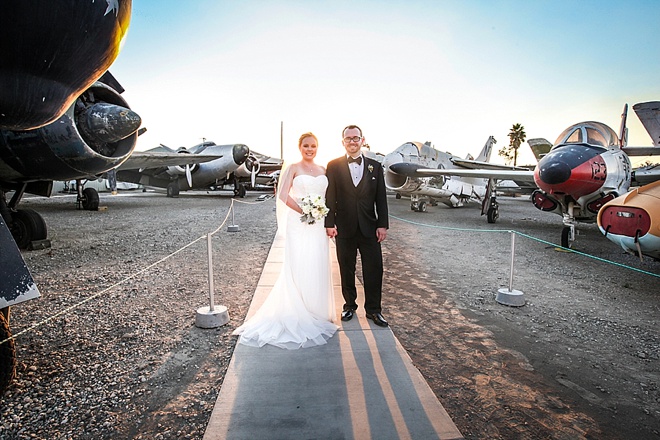 Awesome, DIY aircraft museum wedding