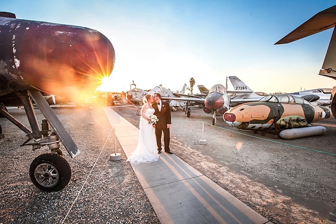 Awesome, DIY aircraft museum wedding