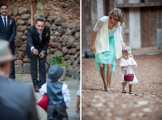 Darling flower girl and ring bearer