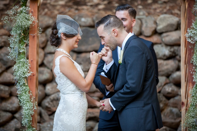 Groom pinky-swearing the bride!