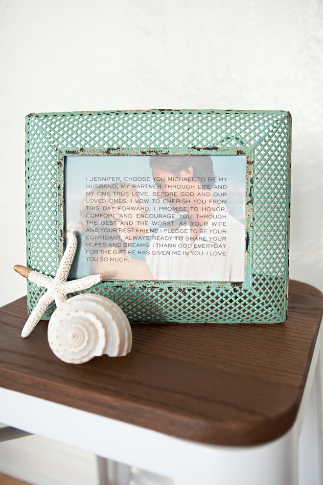 Check Out This Diy Idea On How To Frame Your Wedding Vows