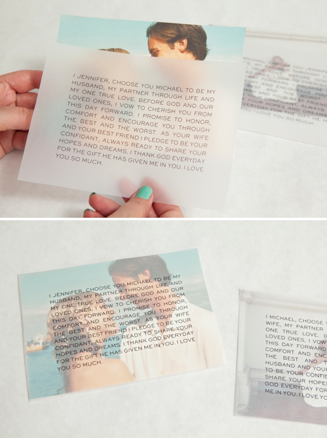 DIY idea for easily framing your wedding vows!