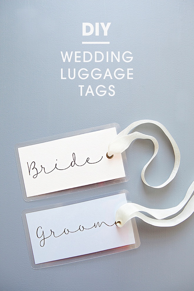 Adorable DIY wedding luggage tags!