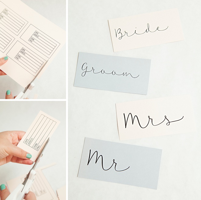 Adorable DIY wedding luggage tags!