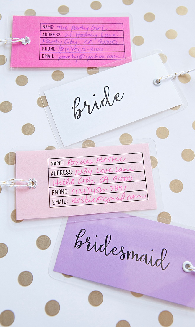 Adorable DIY bachelorette party luggage tags!