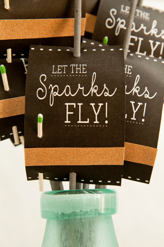 DIY Wedding Sparkler Tag and Sign project, with free printables!