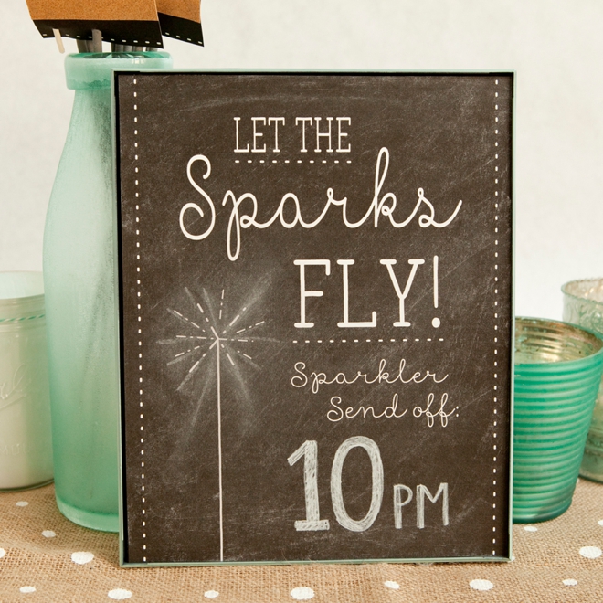 DIY Wedding Sparkler Tag and Sign project, with free printables!