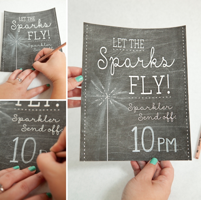 DIY Wedding Sparkler Tag and Sign project, with free printables!