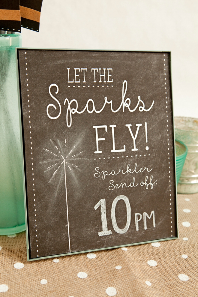 DIY Wedding Sparkler Tag and Sign project, with free printables!