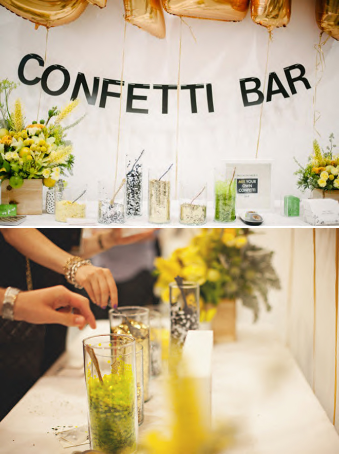 Modern, wedding confetti bar!