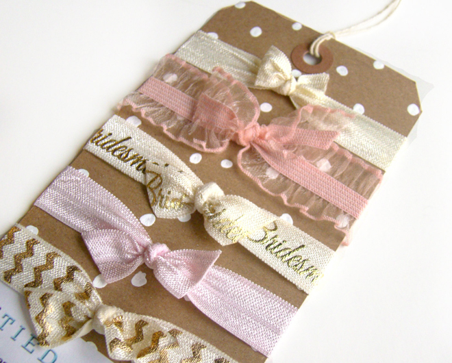 Adorable bridesmaid hair ties from Tied & Tangled