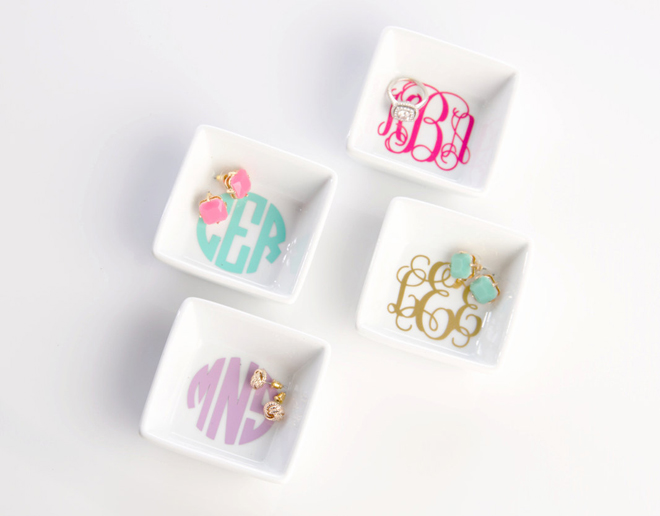 Monogram Jewelry Dishes from Bundled Up For You
