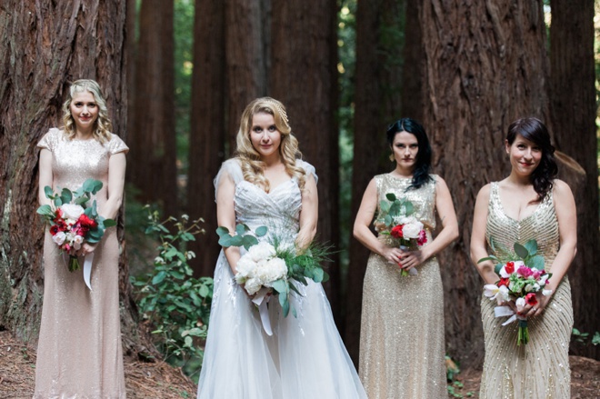 Gorgeous forest bride in a Hayley Paige gown