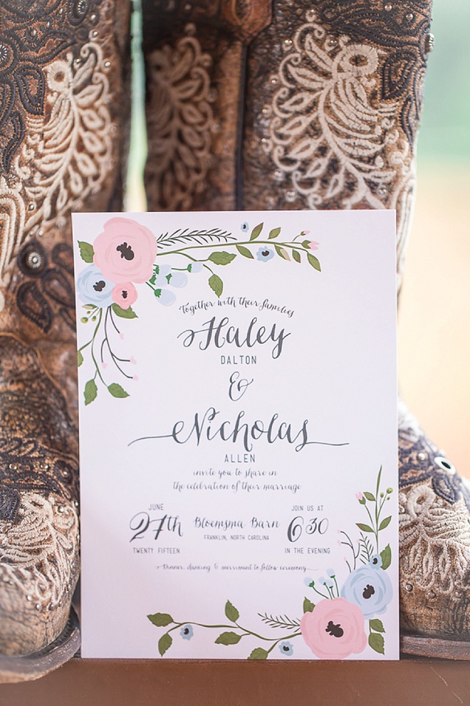 Wedding invitation + cowboy boots