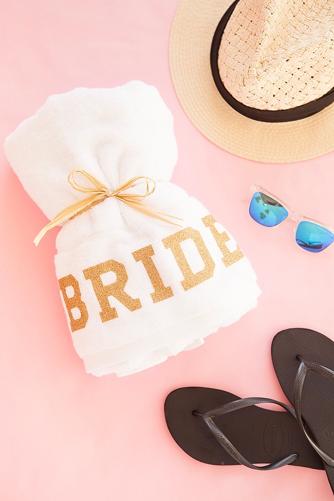 Check Out These Diy Glitter Iron On Bachelorette Party Towels