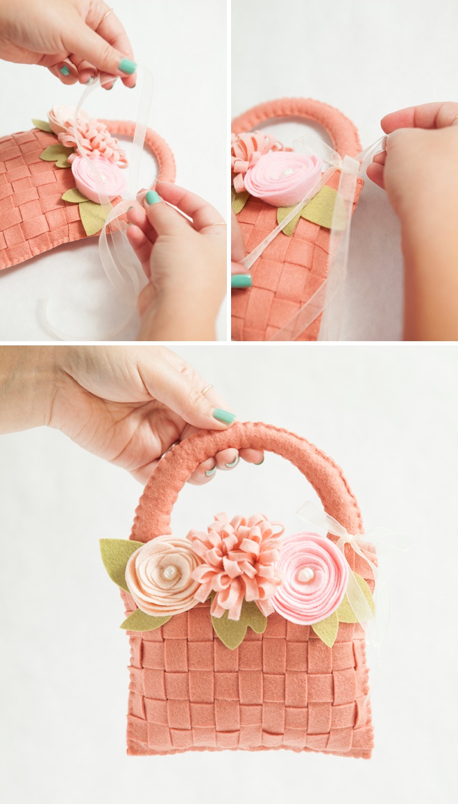 Awesome, DIY felt flower basket for your flower girl!