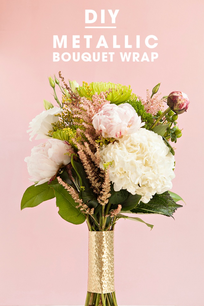 Awesome, DIY metallic wedding bouquet wraps!