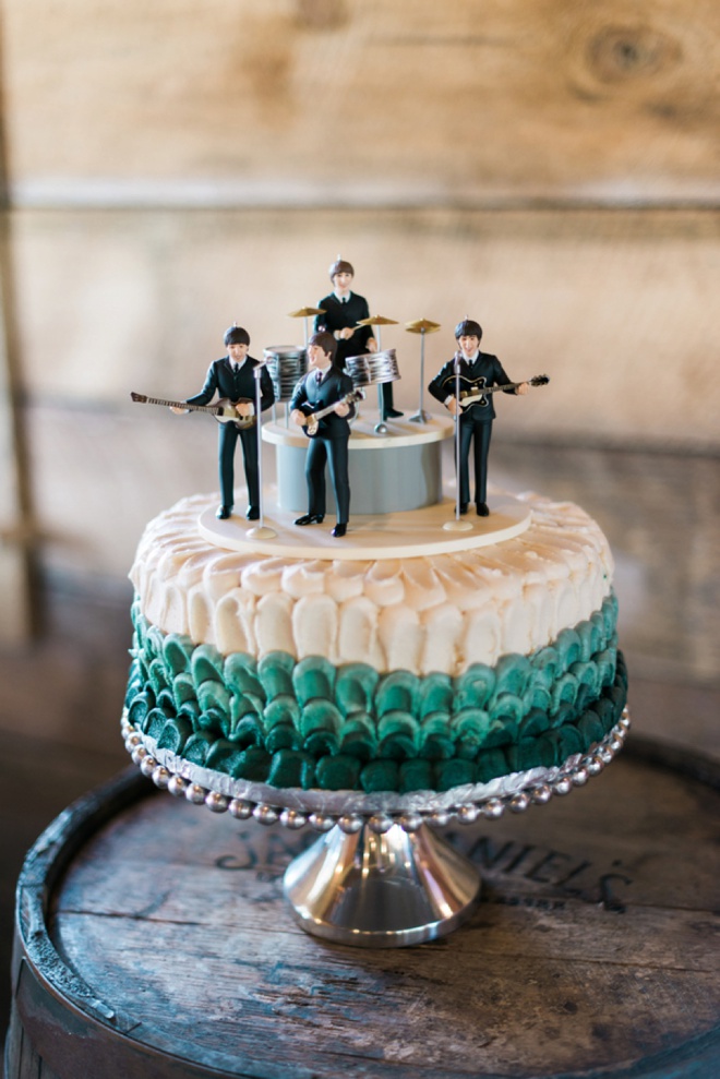 Beatles atop the grooms cake!