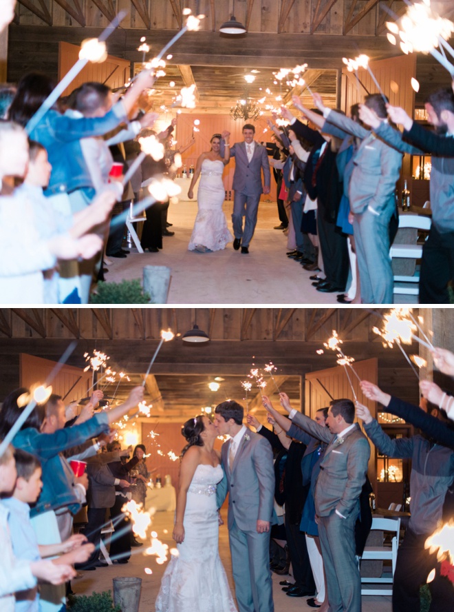 Awesome sparkler exit!