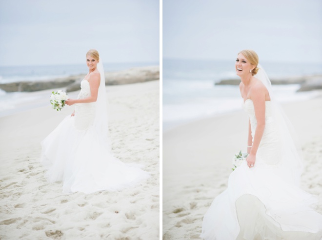 Gorgeous beach wedding portraits in La Jolla, CA.