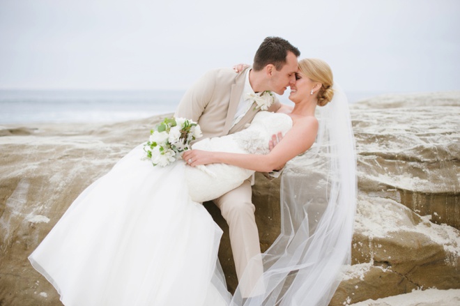 Gorgeous beach wedding portraits in La Jolla, CA.