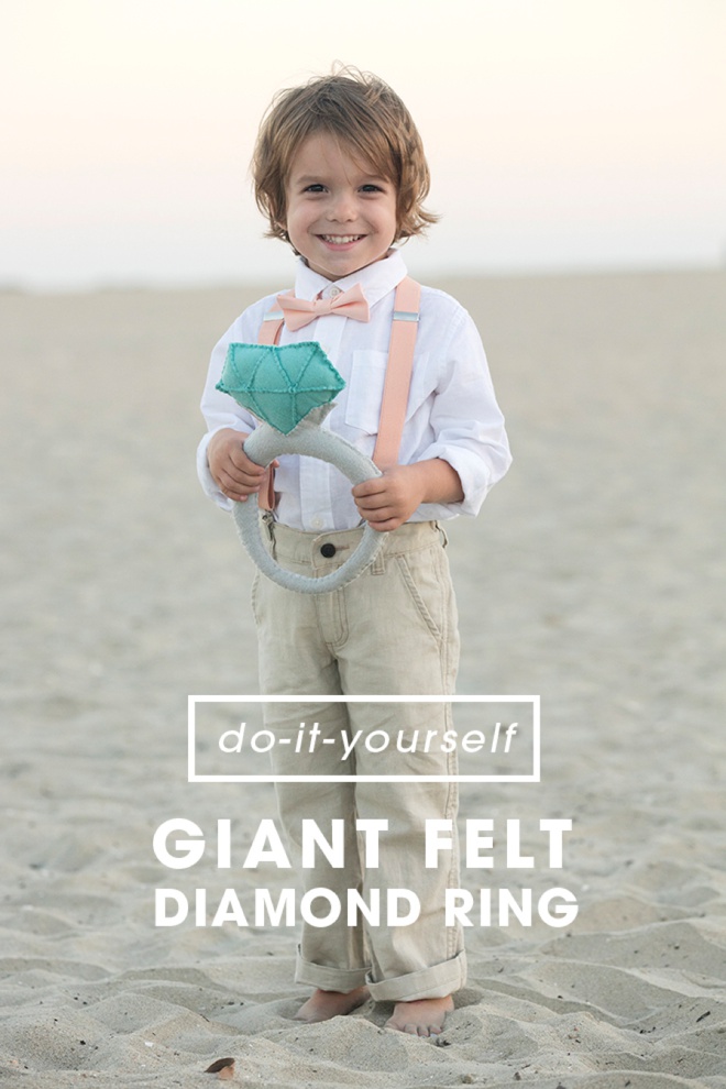 Awesome, DIY giant felt diamond ring for your ring bearer!