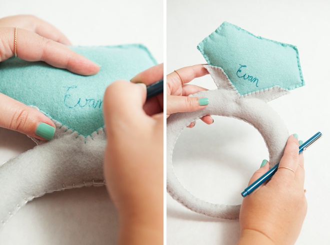 Awesome, DIY giant felt diamond ring for your ring bearer!